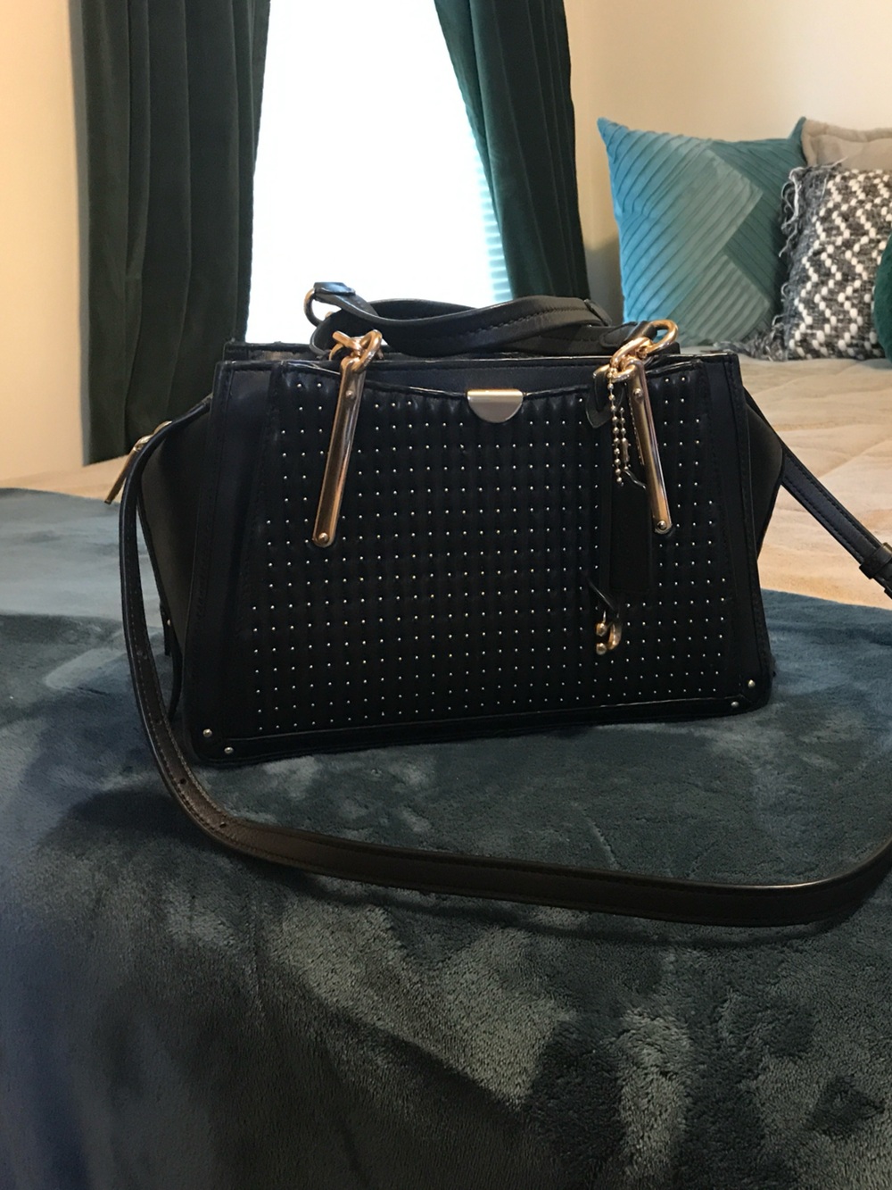 Coach Dreamer 27 Quilted Black Satchel with Gold-Tone Hardware - Picture 3 of 14